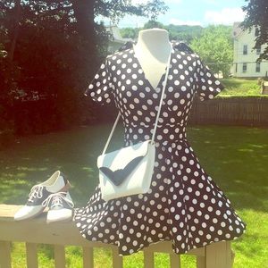 Rockabilly polka dot swing dress